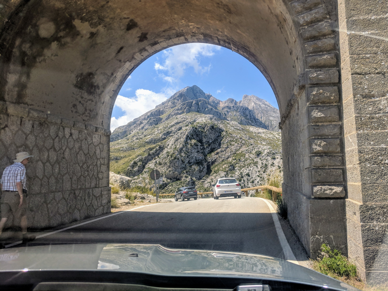 As you cross under the Necktie, you are greeted with a wonderfully framed Mallorcan mountain and gentle left-hander easing you into the start of the decline. It’s a bit like the start of a rollercoaster.